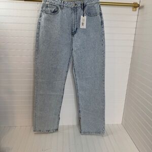 NEW We Wore What Mom Slit Straight Jeans W31